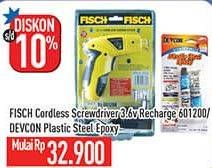 Promo Harga Fisch Cordless Screwdriver/Devcon Plastic Steel Epoxy  - Hypermart