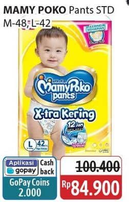 Promo Harga Mamy Poko Pants Xtra Kering M48, L42 42 pcs - Alfamidi