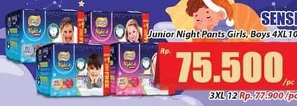 Promo Harga Sensi Night Pants Junior Size XXXL13 13 pcs - Hari Hari