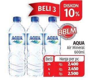 Promo Harga AQUA Air Mineral 600 ml - Lotte Grosir