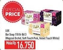 Promo Harga LUX Bar Soap Magical Orchid, Soft Rose, Velvet Touch per 3 pcs 110 gr - Hypermart