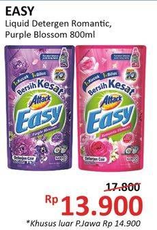 Promo Harga ATTACK Easy Detergent Liquid Romantic Flower, Purple Blossom 800 ml - Alfamidi