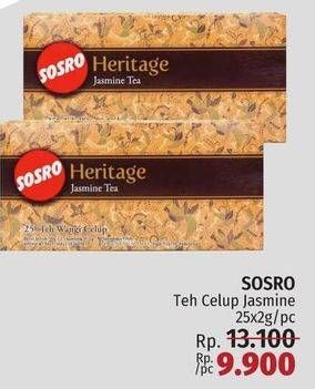 Promo Harga Sosro Teh Celup Jasmine Heritage per 25 pcs 2 gr - LotteMart