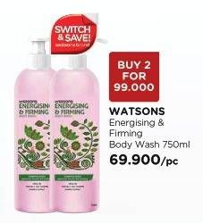 Promo Harga WATSONS Energising & Firming Body Wash per 2 pcs 750 ml - Watsons