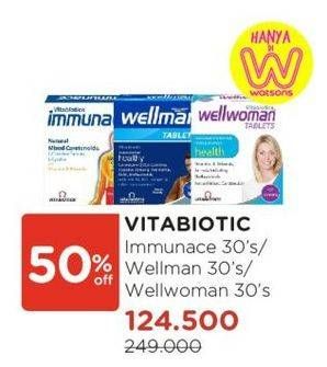 Harga Vitabiotics Immunace/Vitabiotics Wellman Tablet Salut Selaput/Vitabiotics Wellwoman