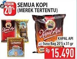 Promo Harga Kapal Api Kopi Susu per 20 sachet 31 gr - Hypermart