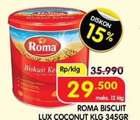 Promo Harga Roma Biskuit Kelapa 345 gr - Superindo