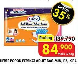 Promo Harga Lifree Popok Perekat Menyerap dan Kering L16, M18, XL14 14 pcs - Superindo