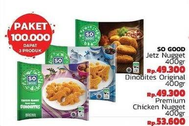 Promo Harga SO GOOD Chicken Nugget/Chicken Nugget Premium 400gr  - LotteMart