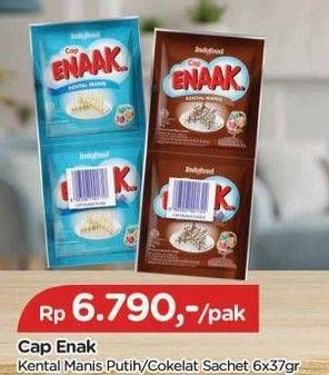 Promo Harga Cap Enaak Susu Kental Manis Putih, Cokelat per 6 sachet 37 gr - TIP TOP