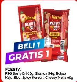 Promo Harga Fiesta Ready To Go Sosis Daging Ayam Dan Sapi Original, Siomay Ayam, Bakso Daging Ayam Keju, Bakso Daging Ayam Barbekiu, Sosis Daging Ayam Dan Cheesy Melts 54 gr - Alfamart