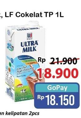 Promo Harga Ultra Milk Susu UHT Low Fat Coklat, Low Fat Full Cream 1000 ml - Alfamart