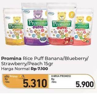 Promo Harga Promina Puffs Pisang, Blueberry, Strawberry Apple, Peach 15 gr - Carrefour