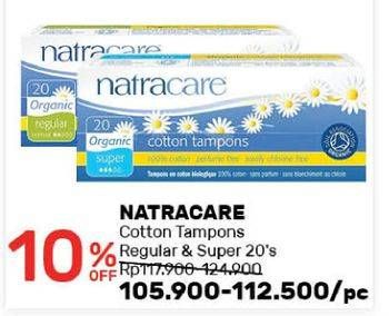 Promo Harga Natracare Cotton Tampons Regular Applicator, Super Applicator 20 pcs - Guardian