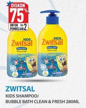 Promo Harga Zwitsal Kids Bubble Bath Clean Fresh Blue 280 ml - Hypermart