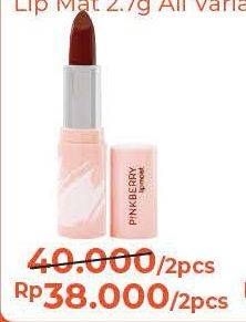 Promo Harga PINKBERRY Lip Moist per 2 pcs 4 gr - Alfamart