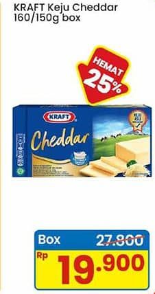 Promo Harga Kraft Cheese Cheddar 160 gr - Indomaret