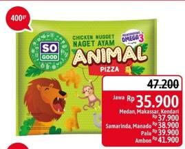 Promo Harga SO GOOD Chicken Nugget Animal 400 gr - Alfamidi