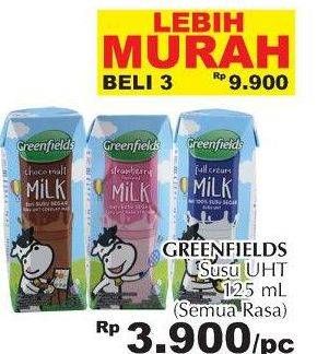 Promo Harga GREENFIELDS UHT All Variants 125 ml - Giant