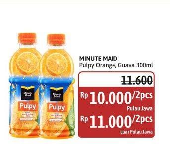 Promo Harga Minute Maid Juice Pulpy Orange, Guava 300 ml - Alfamidi