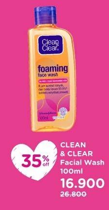 Promo Harga CLEAN & CLEAR Facial Wash Foaming 100 ml - Watsons