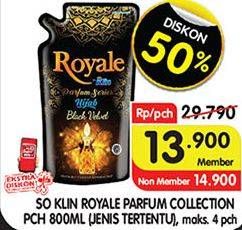 Promo Harga SO KLIN Royale Parfum Collection 800 ml - Superindo