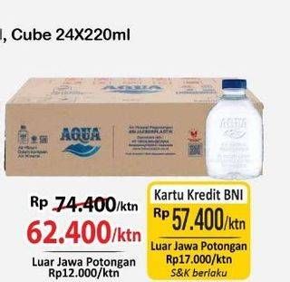 Promo Harga Aqua Air Mineral 220 ml - Alfamart