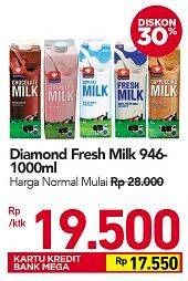 Promo Harga Diamond Fresh Milk 946/1000ml  - Carrefour
