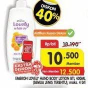 Promo Harga EMERON Lovely White Hand & Body Lotion 500 ml - Superindo
