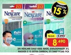 Promo Harga 3M NEXCARE Masker Carbon, Daily Hijab 3 pcs - Superindo