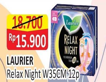 Promo Harga Laurier Relax Night 35cm 12 pcs - Alfamart