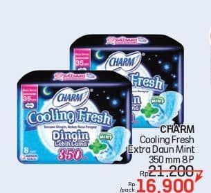 Promo Harga Charm Extra Comfort Cooling Fresh Wing 35cm 8 pcs - LotteMart