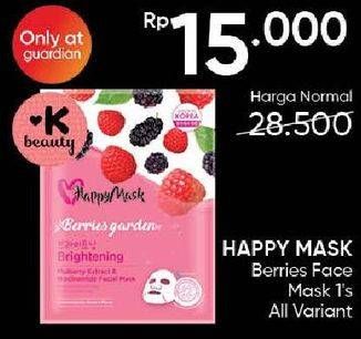 Promo Harga Happy Mask Berries Face Mask All Variants 1 pcs - Guardian