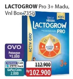 Promo Harga Lactogrow 3 Susu Pertumbuhan Madu, Vanila 750 gr - Alfamidi
