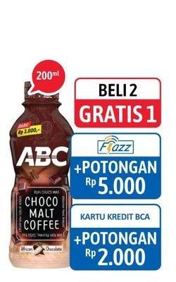 Promo Harga ABC Minuman Kopi Chocomalt Coffee 200 ml - Alfamidi