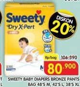 Promo Harga Sweety Bronze Pants Dry X-Pert L42, M48, XL38 38 pcs - Superindo