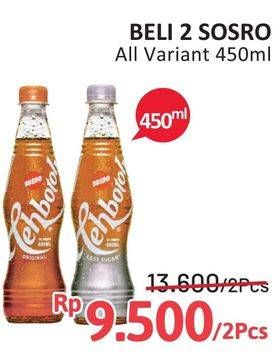 Promo Harga SOSRO Teh Botol All Variants 450 ml - Alfamidi