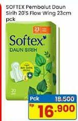 Promo Harga Softex Daun Sirih Wing 23cm 20 pcs - Indomaret