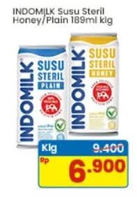 Promo Harga Indomilk Susu Steril Honey, Plain 189 ml - Indomaret