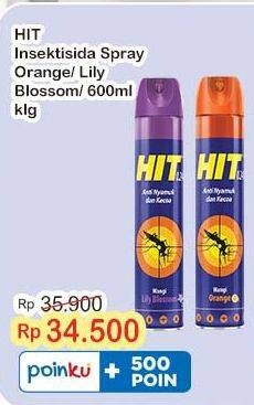 Promo Harga HIT Aerosol Lilly Blossom, Orange 600 ml - Indomaret