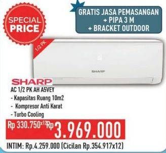 Promo Harga SHARP AH-A5VEY | AC 1/2PK  - Hypermart