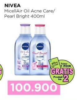 Promo Harga Nivea MicellAir Skin Breathe Micellar Water Pearl Bright, Oil Acne Care 400 ml - Watsons