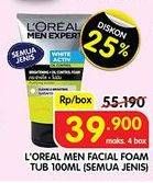 Promo Harga LOREAL MEN Facial Foam All Variants 100 ml - Superindo