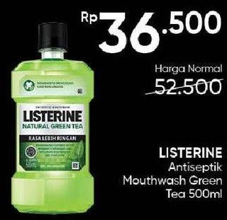 Promo Harga Listerine Mouthwash Antiseptic Natural Green Tea 500 ml - Guardian