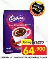Promo Harga Cadbury Hot Chocolate Drink 3 in 1 per 15 sachet 30 gr - Superindo