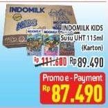 Promo Harga INDOMILK Susu UHT Kids per 40 pcs 115 ml - Hypermart