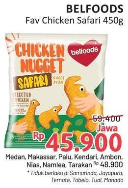 Promo Harga Belfoods Nugget Chicken Nugget Safari 450 gr - Alfamidi