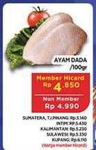 Promo Harga Ayam Dada per 100 gr - Hypermart