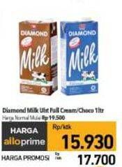 Promo Harga Diamond Milk UHT Full Cream, Chocolate 1000 ml - Carrefour