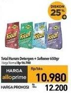 Promo Harga Total Detergent Softener Harum Bunga, Harum Lemon, Violet Breeze, Putih 650 gr - Carrefour